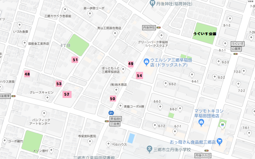早稲田6丁目駐車場地図